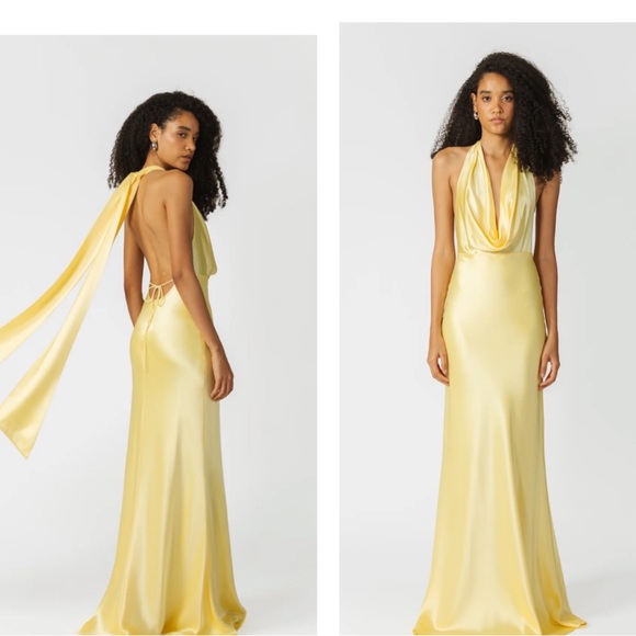 SAU LEE Pearl Gown yellow